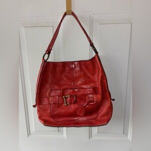 Frye dark red Kayla knotted hobo bag